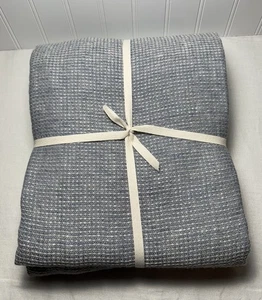 Pottery Barn Europäischer Flachs Leinen Waffelmuster Duschvorhang ~ Chambray ~ 72" Quadratmeter - Bild 1 von 8