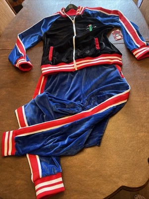 Conjunto de chándal de terciopelo Blizzard Bay Y2K mediano Lg retro universitario Holidaycore Navidad Foto 1 de 4