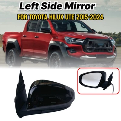 Conjunto de espelho de porta elétrico 3 pinos LH preto para Toyota Hilux Ute 2WD 4WD 15-24 - Imagem 1 de 4