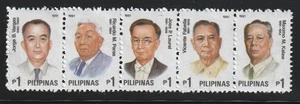 Philippinen 1991 Sc # 2089 Great Filipinos Strip of 5 MNH OG - Bild 1 von 1