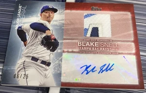 2024 Topps Blake Snell 4 Color Patch Auto #rd 6/25 Padres Dodgers Rays - Picture 1 of 4