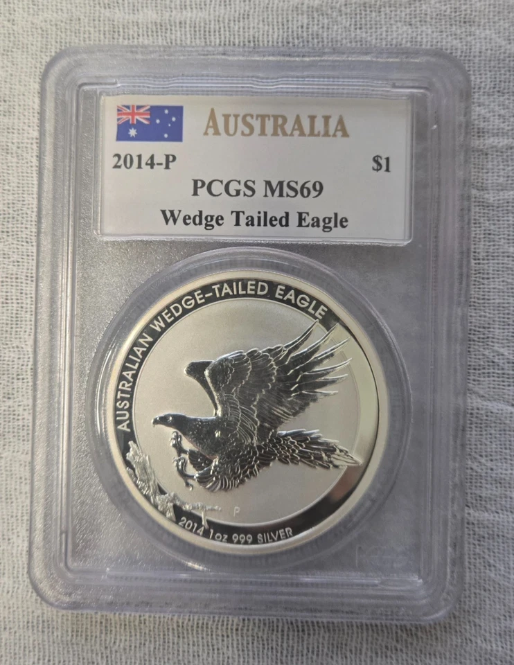 Australia 2014-P Wedge Tailed Eagle $1 PCGS MS 69 - Signed by John Mercanti - Image 1 of 4
