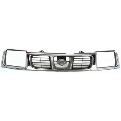 Conjunto para 1998-2000 Nissan Frontier carcaça cromada com furos para faróis - Imagem 1 de 4