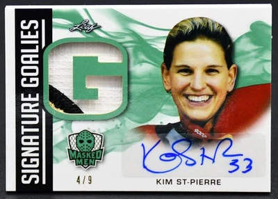 2018-19 Leaf Masked Men Signature Goalies Kim St-Pierre SG-KSP Auto 4/9 Patch - Image 1 of 2