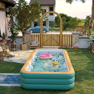 Aufblasbares Schwimmbecken Kinder Erwachsene Garten PVC Outdoor Sommerpool - Bild 1 von 4