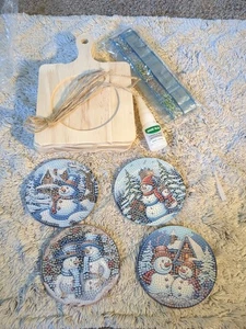 Weihnachten Schneemann Holz Diamond Painting Set - Bild 1 von 24