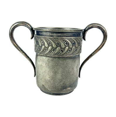 Meridan B Co Cuádruple Plato de Plata Loving Cup #1449 Raro De Colección EE. UU. 2-Mango Foto 1 de 4