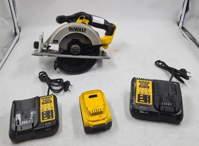 Lot of 4 Dewalt Cordless Tools - Circular Saw, Battery, Chargers - Image 1 of 4