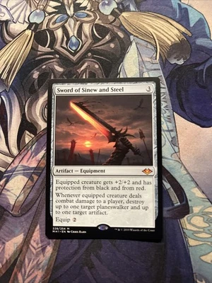 Sword Of Sinew And Steel Magic The Gathering Modern Horizons MH1 Mythic NM - Image 1 of 2