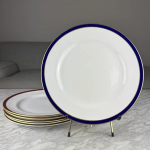 Set Of 5 Spode Consul England Bone China Dinner Plates Used Cobalt Green Red - Picture 1 of 14