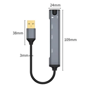 External Sound Card USB Hub 480Mbps With 3 USB 2.0 Ports 3.5mm Sound Port US NEW - Afbeelding 1 van 12