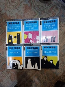 ✨️No Fear Shakespeare Series Lot Of (6)  Shakespeare Side-By Side Plain English✨ - Imagen 1 de 7