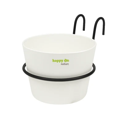 Set 2-teilig Florenz Topf weiß mit Balkonhalterung - Bild 1 von 4