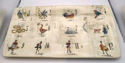 Plato rectangular Williams Sonoma 12 días de Navidad 13,5" x 7,25" Foto 1 de 4