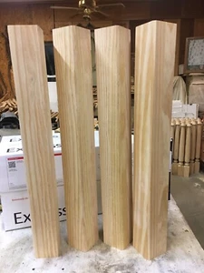 4---- 35" CLEAR PINE TABLE LEGS WOOD WOODEN SQUARE. - Picture 1 of 8