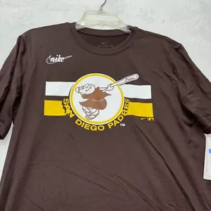 Nike Dri-Fit MLB San Diego Padres Brown T-shirt Men's Size M NWT - Picture 1 of 7