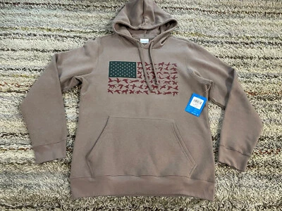 Columbia PHG Game Flag Pullover Hoodie Mens S Performance Hunting Gear Brown $50 - Image 1 of 4