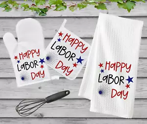 Attrezzi da cucina fatti a mano-USA-Militare-Giornata del lavoro-Grembiule-Guanti-Guanti-Asciugamano-Piatto-Regalo - Foto 1 di 13