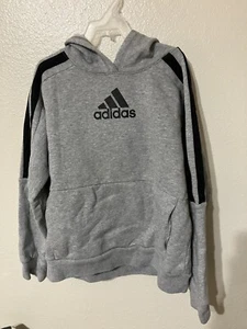 Adidas Gray Hoodie Sweatshirt Size Medium 10/12 - Picture 1 of 6