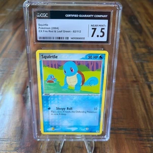 Pokémon Squirtle 82/112 Non-Holo EX Rojo Fuego y Verde Hoja Calificación CGC 7.5 - Imagen 1 de 2