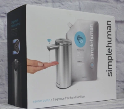 BOMBA SENSOR SIMPLEHUMANO + DESINFECTANTE DE MANOS SIN FRAGANCIA CON ALOVE VERA 32 OZ Foto 1 de 4
