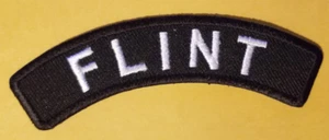 FLINT MICHIGAN Embroidered Rocker Patch *   .75X4" - Picture 1 of 2