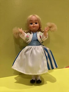 Vintage Doll 6 1/2" Tall Doll sleepy eyes, Blonde Braided hair unbranded Finland - Picture 1 of 11