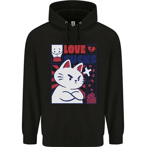 Cat Love Sucks Anti Valentines Singles Day Childrens Kids Hoodie - Picture 1 of 11