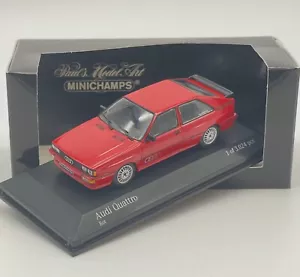 Minichamps 430019420 Audi Quattro auto sportiva anno 1981 in rosso, 1:43, IMBALLO ORIGINALE, F8/18 - Foto 1 di 4