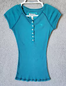 T-shirt bambino vintage Abercrombie & Fitch S/S a costine Henley Elena Gilbert Bella Swan taglia M - Foto 1 di 14