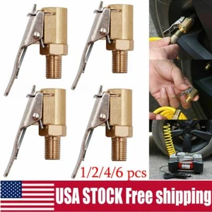 Air Chuck Open Flow Straight Lock On Nozzle with Clips for Tire Inflator - Foto 1 di 11
