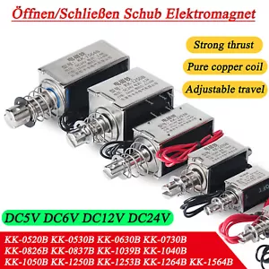 Elektromagnet DC5V DC6V DC12V DC24V Öffnen/Schließen Schub Zugmagnet Hub 5-20mm - Bild 1 von 20