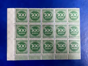 Germany Stamps Deutsches Reich 15x 300 Mark 1923 Block Mi. Nr. 270 (23562) - Picture 1 of 3