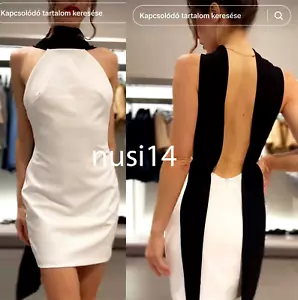 ZARA NUOVO ABITO CORTO DONNA HALTER COMBINAZIONE BIANCO XS-XXL 3067/339/250 - Foto 1 di 2