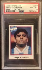 1994 Diego Maradona Euroflash USA World Cup Sticker Card PSA 8 Argentina