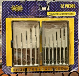 BANCO DE HERRAMIENTAS 12 Piezas Juego de Destornilladores de Precisión con Estuche de Plástico Negro Nuevo Paquete Original - Imagen 1 de 6
