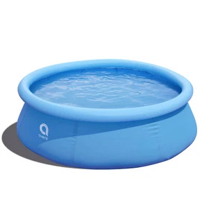 JLeisure 8 Ft x 25" Prompt Set Inflatable Outdoor Backyard Swimming Pool, Blue - Picture 1 of 7