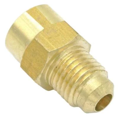 Conector SAE 45° Fit 1/4" Tubo Flare Macho 7/16"-20 UNF x1/8" NPT Hembra Latón Foto 1 de 4
