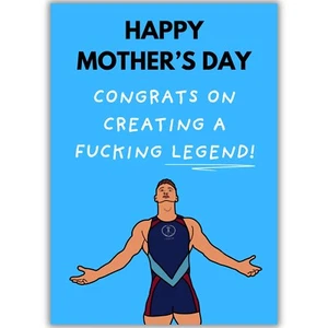 Funny Gladiators Mother's Day Card, Creating A Legend, BBC TV Show, Mum Mam Mom - Picture 1 of 8