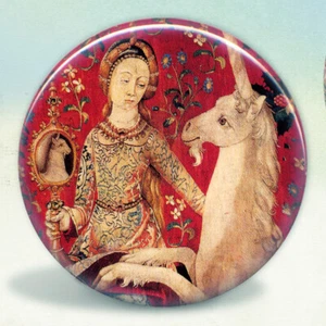 "Sight" Lady and Unicorn Tapesties Pocket Mirror Tartx - Picture 1 of 3