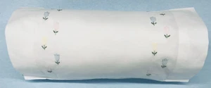 Embroidered Tulip Neckroll Pillow. Made in Madeira 100% Cotton Free Shipping - Picture 1 of 4