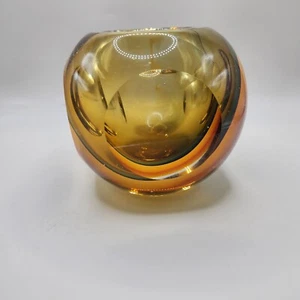Murano Seguso Studio Art Vase Votive Candle Hand Blown Cased Glass - Picture 1 of 13