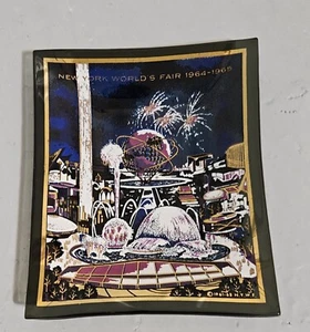 Vintage New York World's Fair 64-65 Smoked Glass Collectible Dish - Picture 1 of 2