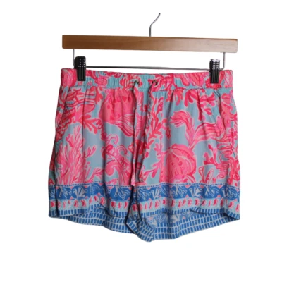Pantalones Cortos Lilly Pulitzer Katia Shell We Dance Cordón Talla XS Rosa Azul Nuevos sin Etiquetas Foto 1 de 4