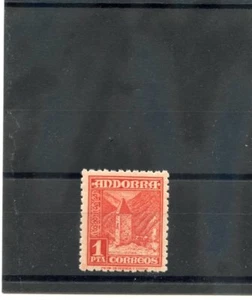SPANISH ANDORRA SC 46 (SG 50) * F-VF LH 1948 1P ORANGE ZINNOBERROT 55 $ - Bild 1 von 1