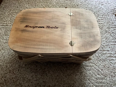 Vintage Snap-On Tools Woven Picnic Basket Promo Dealer Item Rare Cover