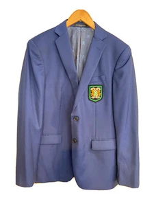 John Varvatos USA Signature Tailored Blazer 40R Navy Blue Wool Sport Coat Crest - Picture 1 of 8