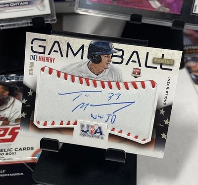 2014 Panini USA Baseball # /20 Tate Matheny Auto w/ What Would Jesus Do Inscrip - Image 1 of 4