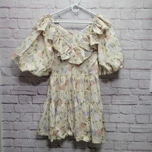 Sofie The Label Blumen Babydoll Stufen Minikleid Gr. L Sommer Cottagecore Boho - Bild 1 von 9