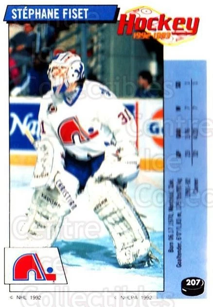 1992-93 Panini Stickers #207 Stephane Fiset - Image 1 of 1
